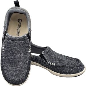 Gecko Man Canvas‎ Slip On Shoes Mens Size 10 Gray Orthopedic Arch Support